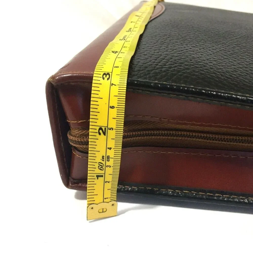 Vintage Stebco Briefcase Attache Vegan Pebbled Leather Retractable Handle Binder